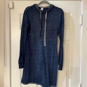 Long Blue hoodie dress